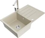 Mexen Bruno chiuvetă granit 1-cameră cu scurgător și baterie de bucătărie Rita, bej - 6513-69-670300-00 (6513-69-670300-00)