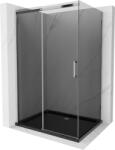 Mexen Omega cabină de duș glisantă 120 x 80 cm, grafit, crom + cadă de duș plată, neagră - 825-120-080-01-40-4070 (825-120-080-01-40-4070)