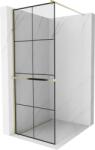Mexen Kioto+ panou de duș cu raft Walk-in 80 x 200 cm, model grilaj negru, auriu - 800-080-121-50-77 (800-080-121-50-77)