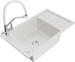 Mexen Elias chiuvetă din granit cu 1 cuvă și scurgător și baterie de bucătărie Duo, alb - 6511-20-671701-02 (6511-20-671701-02)