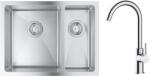 GROHE Készlet acél mosogató Grohe K700 31577SD1, konyhai csaptelep Oltens Skafta 35206100