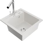 Mexen Vito chiuvetă de bucătărie din granit, 1 compartiment, cu baterie Duero, albă - 6503-20-671600-00 (6503-20-671600-00)