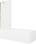 Mexen Vega cadă dreptunghiulară de 160 x 70 cm cu panouri si paravan cu 1 aripă 80 cm, transparent, auriu - 550116070X9508000050 (550116070X9508000050)