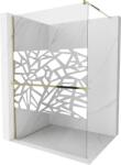Mexen Kioto+ perete de duș cu raft Walk-in 100 x 200 cm, model alb, auriu - 800-100-121-50-85 (800-100-121-50-85)