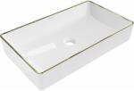Mexen Nadia lavoar de baie pe blat 62 x 35 cm, alb/auriu margine - 21616005 (21616005)