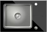 Quadron Hugh üveg és acél mosogató 64x44 cm fekete ST3564SC1BS (ST3564SC1BS)