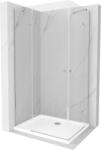 Mexen Roma Duo cabină de duș cu ușă batantă 80 x 70 cm, transparentă, crom + cadă Flat - 854-080-070-01-02-4010 (854-080-070-01-02-4010)