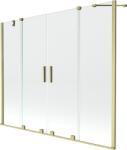 Mexen Velar Duo paravan din două aripi pentru cadă, extensibil, 170 x 150 cm, transparent, aurit periat - 896-170-000-02-55 (896-170-000-02-55)