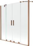 Mexen Velar Duo paravan de cadă cu 2 aripi glisante 140 x 150 cm, transparent, cupru periat - 896-140-000-02-65 (896-140-000-02-65)