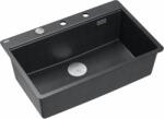 Quadron Marc graniteq mosogató 75x49 cm fekete HQM7650U8_FM_BS (HQM7650U8FMBS)