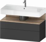 Duravit Qatego szekrény 99x47x59 cm mosdókagyló alá akasztható grafit-tölgy QA4395055490010