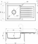 Deante Zorba gránit mosogató 76x44 cm fekete ZQZ_N113