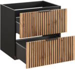 Comad Xilo szekrény 60x46x57 cm mosdókagyló alá akasztható fekete-tölgy XILO BLACK WOTAN 82-60-D-2S (XILOBLACKWOTAN8260D2S)
