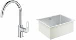 GROHE Készlet acél mosogató Grohe K700 31574SD1, konyhai csaptelep Grohe Start 31555001