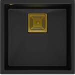 Quadron David graniteq mosogató 42x42 cm fekete HQD4242U7-G1