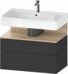 Duravit Qatego szekrény 79x47x59 cm mosdókagyló alá akasztható grafit-tölgy QA4394055800010