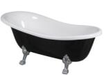 Omnires M+ térben álló kád 168x76 cm ovális fehér-fekete ATENA168BCP (ATENA168BCP)