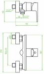 Laveo Largo, fali zuhanycsaptelep 150mm, króm-fekete, LAV-BAH_740D (LAV-BAH_740D)