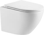 INVENA Limnos, falra szerelhető wc csésze Swirlflush 490x370x360 mm + wc ülőke lassan záródó, fehér, INV-CE-93-001-L (INV-CE-93-001-L)