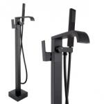 Erga Livo, szabadon álló kádcsaptelep kézizuhany-készlettel h-1015, fekete matt, ERG-YKA-BP. LIVO-BLK (ERG-YKA-BP.LIVO-BLK)