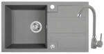 Laveo Barbados, 1 kamrás gránit mosogató 760x440x194 mm + Granit 8 mosogató csaptelep, szürke, LAV-SBBA511T (LAV-SBBA511T)