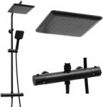 Erga Bodo Therm, zuhanygarnitúra termosztát elemmel és esőfejjel 23x23cm, fekete matt, ERG-YKA-BP. BODO-THERM-23-BLK (ERG-YKA-BP.BODO-THERM-23-BLK)