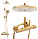 Erga Dubai, zuhanygarnitúra karos csapteleppel és esőfejjel 23 cm, arany fényes, ERG-YKA-BP. DUBAJ23-GLD (ERG-YKA-BP.DUBAJ23-GLD)