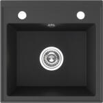 Laveo Trzynastka, 1 kamrás gránit mosogató 440x440x173 mm, fekete foltos, LAV-SBP_710T (LAV-SBP_710T)