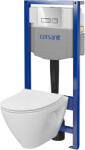 Cersanit Mille, System50 MECH süllyesztett keret + Mille Plus CleanOn fali WC csésze + MOVI II króm gomb, S701-752 (S701-752)