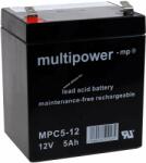 Multipower Ólom akku 12V 5Ah (Multipower) típus MP5-12C ciklusálló, ciklikus