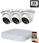 DAHUA 3 dome kültéri kamerás IP kamerarendszer 4MP színes éjjellátással