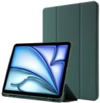  LEATHER Capac cu balamale pentru Apple iPad Air 11 2025 / Air 11 2024 verde închis