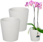 Kotarbau Ghiveci De Flori Din Ceramică Albă Plante Orhidee 9, 5 Cm Set De 2 Buc (zsy2882)