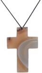  Pandantiv Cruce din Agata Dungata - 59 x 41 x 5 mm - 1 Buc