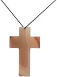  Pandantiv Cruce din Agata Dungata - 70 x 44 x 6 mm - 1 Buc