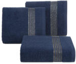 Eurofirany Lilla pamut törölköző keskeny fényes csíkokkal Gránátkék 50x90 cm