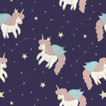  Tapet personalizat camera copilului Unicorns 60