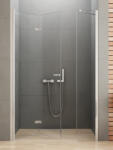 NEW TRENDY New Soleo zuhanyajtók 130 cm összecsukható króm fényes/átlátszó üveg D-0150A/D-0094B (D0150A/D0094B)
