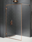 NEW TRENDY Avexa Copper Brushed zuhanykabin fal walk-in 110 cm réz csiszolt/átlátszó üveg EXK-3800