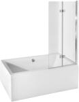 Besco Prestigio zuhanyparaván 80 cm kétrészes króm fényes/átlátszó üveg PP-2S