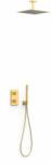 TRES Therm-Box zuhany készlet beépített termosztáttal trópusi zuhany opcióval arany 00625003OM (00625003OM)