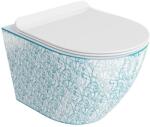 Lavita Sofi Slim wc csésze lassú záródású ülőkével függesztett dilettációs szivacs nélkül fehér-kék fényes 5900378335405