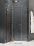 NEW TRENDY Avexa Copper Brushed zuhanykabin 110x80 cm négyszögletes réz csiszolt/átlátszó üveg EXK-3549