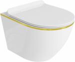 Lavita Sofi Slim Gold Line wc csésze lassú záródású ülőkével függesztett dilettációs szivacs nélkül fehér fényes 5900378319054