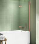 New Trendy New Soleo Copper Brushed zuhanyparaván 100 cm kétrészes réz csiszolt/átlátszó üveg P-0124 (P0124)