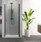 NEW TRENDY Superia Black zuhanyajtók 90 cm dönthető fekete matt/átlátszó üveg D-0333A (D0333A)