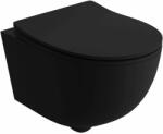 Lavita Brava wc csésze lassú záródású ülőkével függesztett perem nélkül fekete matt 5900378335191 (5900378335191)