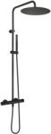 Oltens Boran zuhany készlet fal termosztáttal trópusi zuhany opcióval fekete matt 36502300 (36502300)
