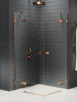 NEW TRENDY Avexa Copper Brushed zuhanykabin 110x90 cm négyszögletes réz csiszolt/átlátszó üveg EXK-3673