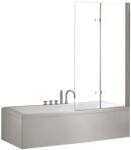 Besco Lumix zuhanyparaván 100 cm kétrészes króm fényes/átlátszó üveg PL-2S
